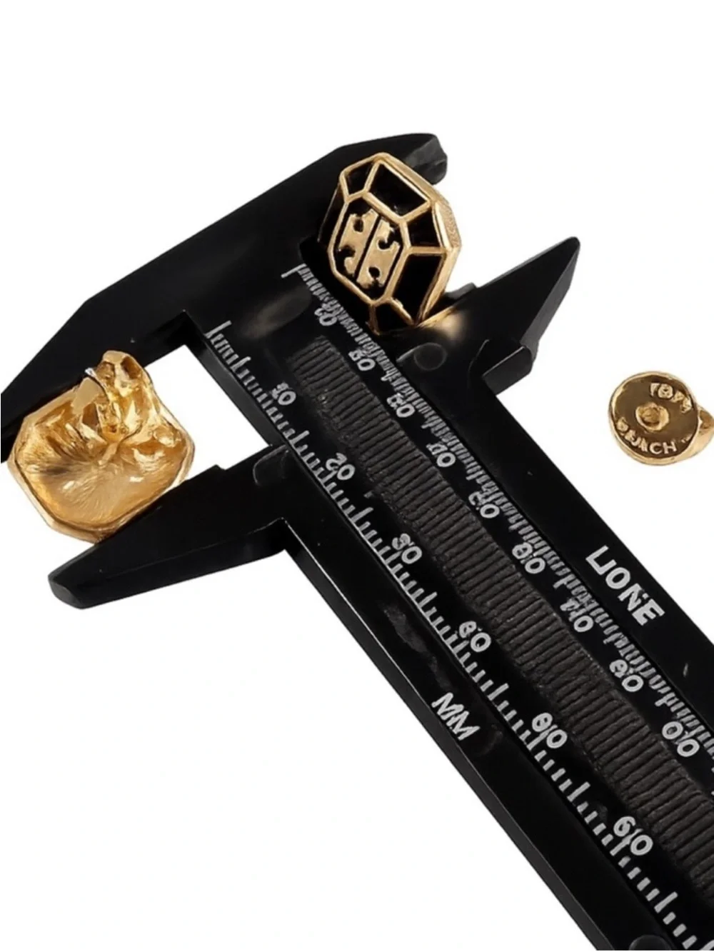 Tory Burch Audrina Black Enamel Logo Stud Earrings Gold Tone NWOT